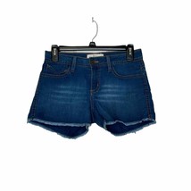 Nightcap Women&#39;s Jean Shorts Mid-Rise Cut-Off 5-Pocket Stretch Denim Blu... - £9.77 GBP