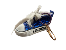 Keychain Kentucky Rhinestone Blinged Blue Mini Tennis Shoe Sneaker  3 by 1.5 In - £5.98 GBP