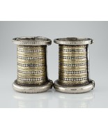 Pair of Large Silver and Brass Bangle Arm Cuffs Gorgeous Heavy - $1,621.95 CAD