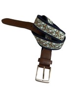 Tommy Bahama Navy Canvas Golf Ball Print Golfer Belt Size 34/36 - $32.73