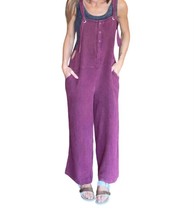White Birch Henley Washed Overalls Plum - $25.00