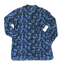 NWT Equipment Melodie in Peacoat Blue Leopard Silk Button Down Shirt XS - £48.64 GBP