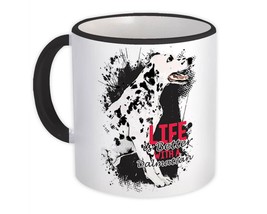 Dalmatian Art Black and White: Gift Mug Dog Pet Animal Cute - £12.19 GBP