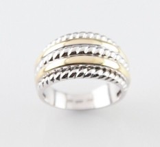 18k Two-Tone Gold Five-Row Ring Size 7 Amazing, Unique Piece - £548.40 GBP
