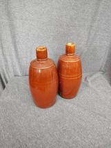 Pair Lancers Ceramic Vase Red Brown Bottle Art Pottery Portugal - $21.09