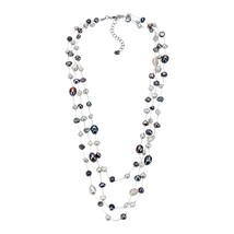 Simply Elegant Layered Cascade of Freshwater Pearls Statement Necklace - £15.85 GBP