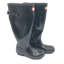 Hunter Womens Original Tall Boots Rubber Slip On Black Size 5 - £30.75 GBP