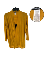 Fig and Blu Women’s XL Yellow Open Front Cardigan Lightweight Casual Blouse - $308.54 MXN