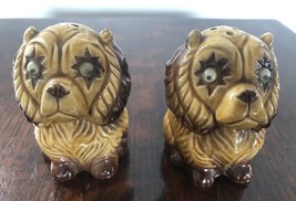 Vintage Salt and Pepper Shakers Dogs Japan Movable w/ Star Eyes Ceramic - £11.09 GBP