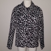 NWT Erin London Inside Out Animal Leopard Print Jacket Women&#39;s Small Button - £19.37 GBP