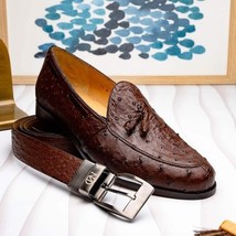 Domenico Genuine Exotic Ostrich belts Brown image 4
