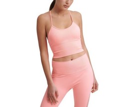 DKNY Womens Activewear Ribbed Strappy Longline Low Impact Sports Bra, X-... - $40.50