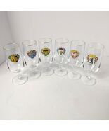 Set of 6 German Coat of Arms Wine Glasses Short Stem Port 6.5 Inch Vintage - $29.89
