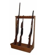 handmade 8 Gun Vertical Wall Rack Single Barrel Model (Golden Oak Finish) - €150,94 EUR
