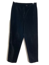 Vtg 90s Talbots 6 Black Velvet High Waist Cotton Stretch Pants - £22.28 GBP