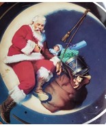 Vintage ~ 8&quot; Dia. x 3&quot; Tall ~ Santa Claus Theme ~ Metal Tin ~ Sewing Box... - €30,19 EUR