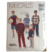 McCall&#39;s 7801 Pattern Children&#39;s Boys Top Pull-on Pants &amp; Shorts 10-14 UC - £2.82 GBP