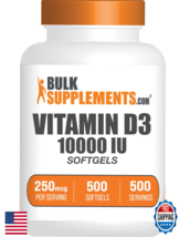 BulkSupplements Vitamin D3 10000IU Softgels 500 Count 250mcg Supplement - $34.94