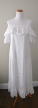 Jill Stuart Eyelet Ruffle Midi White Dress Sample Size, One Size S - L NEW! - $1,539.15 MXN