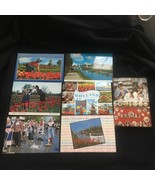 7 Vtg Dutch Holland Michigan Postcards Tulips Windmills Delft Factory Blank - $244.42 MXN