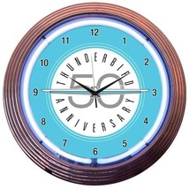 Ford Thunderbird &#39;50 Anniversary&#39; 15&quot; Neon Hanging Wall Clock 8THUND - £66.32 GBP