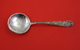 Repousse By Jacobi and Jenkins Sterling Silver Pea Spoon Round Not Pierced 8.5&quot; - £307.13 GBP