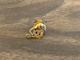 Vintage Mouse and Cheese Gold Tone Lapel Pin Pinback - £4.10 GBP