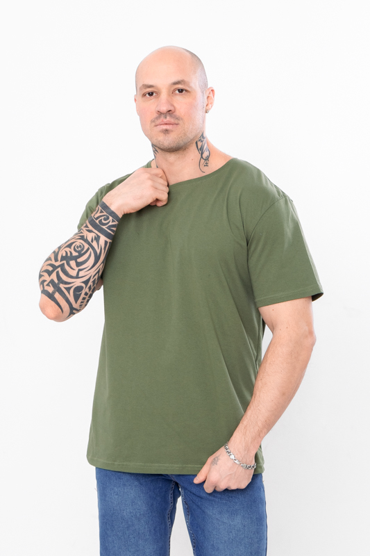 T-Shirt (men’s), Summer,  Nosi svoe 8012-001-1 (temno-fistashkovyj) - $21.65