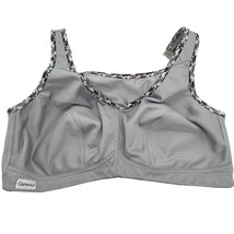 Glamorise Gray Animal Print Edging Women&#39;s Sports Bra 42C - £18.41 GBP