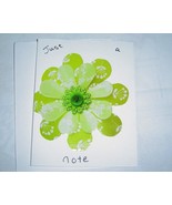 Just a Note, green craft flower Card, Handcrafted scrap happy card - £3.95 GBP