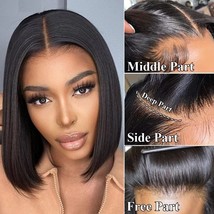 Straight Bob Wig13x4 Lace Front Human Hair Wigs For Women Brazilian Stra... - $129.99