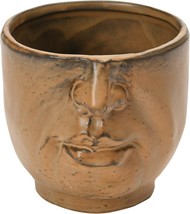 5&quot; L X 4&quot; W X 4&quot; H Bloomingville Stoneware Planter With Face, Reactive Glaze. - £27.93 GBP