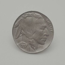 Vintage 1992 Siskiyou Inc. Reproduction Buffalo Nickel Native American Lapel Pin - £15.50 GBP
