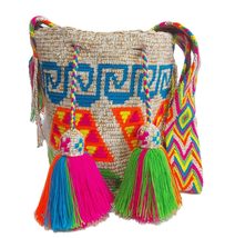 Handmade Wayuu Crochet Tote Bag, Woven Mochila, Colombian Tribal Bag, Be... - $1,735.38 MXN