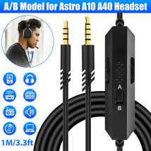 3.5Mm Replacement Audio Cable Cord Mic Control For Astro A10 A40 Gaming Headset - £15.97 GBP
