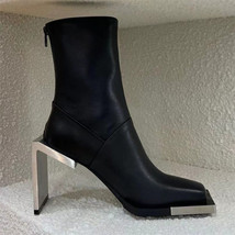 Ladies Ankle Boots Designer Brand Sexy Womens Square Toe Chelsea Boots Spring Au - £241.08 GBP
