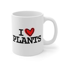 PLANT LOVER Mug | I HEART Plants White Ceramic Mug | Great Gift for Gardeners an - £19.54 GBP