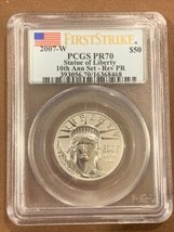 2007 W- Platinum American Eagle- $50 Statue Of Liberty- Rev PR- PCGS- PR70 - £1,327.80 GBP
