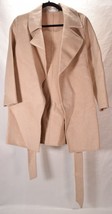 Aleyah Womens Trench Coat 100% Wool Beige XS - £156.45 GBP