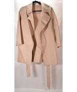 Aleyah Womens Trench Coat 100% Wool Beige XS - £155.71 GBP