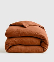 NWT Quince Organic 100% Cotton Airy Gauze Duvet Cover Terracotta King/Cal King - £55.71 GBP