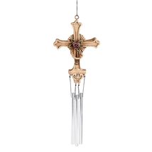 Creative Brands Windchimes-Inspirational Resin Cross Indoor Outdoor Hang... - $23.76