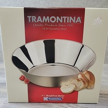 Vintage TRAMONTINA 9.5&quot; Bread Fruit Basket 18/10 Stainless Steel  Bowl NOS - $14.98