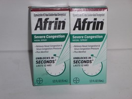 (2 pack)  Afrin Nasal Spray Severe Congestion - .5oz each - Exp 2/26 - $29.99