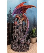 Guardian Dragon Protecting Castle with Precious Stone Collectible Figuri... - $53.30 CAD