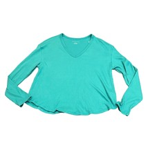 American Eagle L/S Green Ribbed Tee Shirt Size Large New with tags - £15.68 GBP