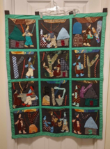 Weya Story Cloth Art 12 Panel Appliqué Embroidered Wall Hanging Decor 40... - £61.58 GBP