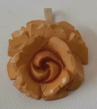 ROSE Pendant Butterscotch Bakelite Deeply Carved  1 1/4&quot; Diameter Tested... - £14.22 GBP