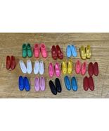 Barbie Japan Soft Bow Flat Buckle Shoes Ankle Heels Vtg 1960 Pink Green Red - $207.46 CAD