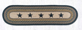 Earth Rugs OP-99 Black Stars Oval Patch Runner 13&quot; x 48&quot; - £39.56 GBP